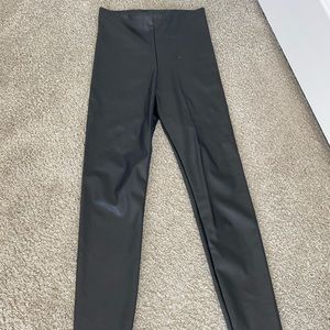 H&M Black Faux Leather Pants, size XS